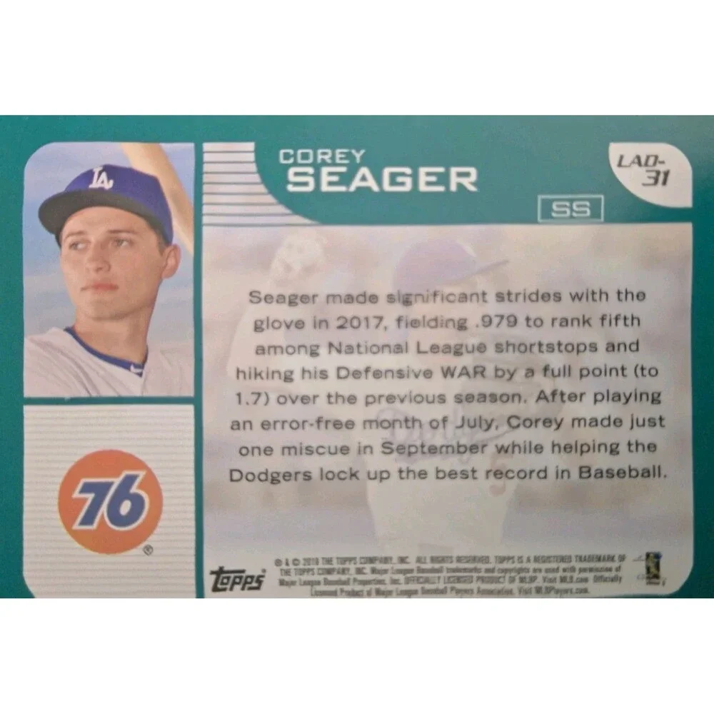 2018 Topps Los Angeles Dodgers 60th Anniversary 76 Collector Cards #29-#35 Lot